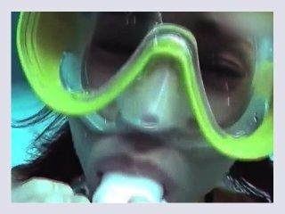 Sexy Asian Scuba Diving Underwater Blowing Bubbles Scuba Training PART 2