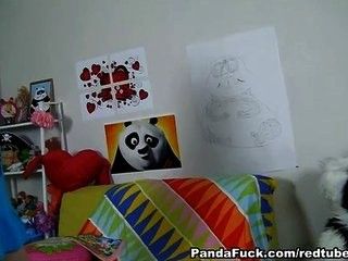 Sexy and fun panda fucks babe