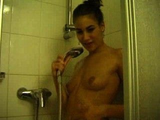 Horny teen in the shower