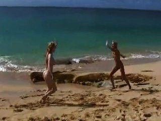 Amia and Tanner frolicking public beach