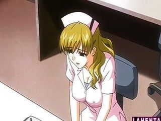 Blonde hentai nurse gives head and rides
