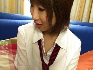 Yui Misaki in her school uniform bent and fucked