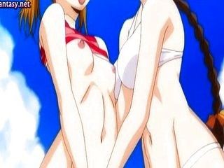 Hentai lesbos playing with dildo