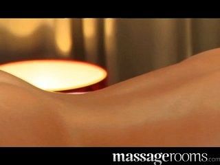 Massage Rooms  Mature woman oiled by teen
