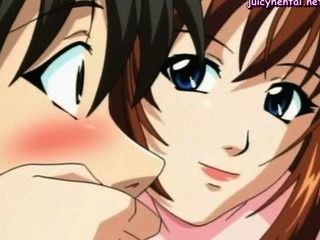 Anime milf insert a cock in pussy