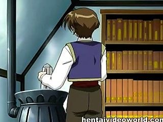 Pretty gal anime porn fuck in private library