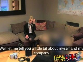 FakeAgentUK Petite blonde takes the plunge from glamour to hardcore porn