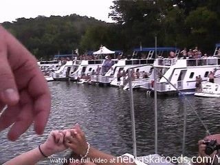 Pov blowjob and pussy licking out in public party weekend on the lake