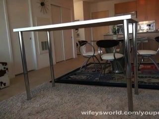Wifey Gets Cum From Milking Table