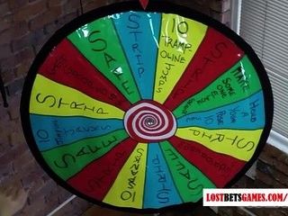 4 hot girls Spinning the wheel of Nudity ends with epic fun