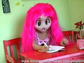 Pornstar as pink manga girl