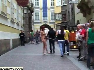 Hot public nudity with red lola