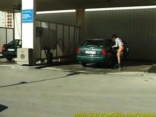 Hot girl pissing in public