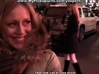 A stunning blonde goes for pickup sex part 1