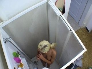 Blonde Lola showering  Banapro's r o 