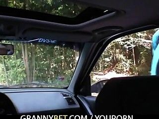 He picks up and bangs granny outside part 1