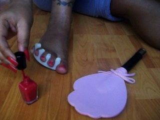 Painting Toe Nails Black Woman
