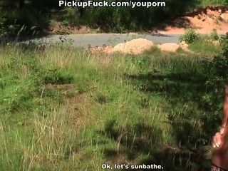 Beautiful girl fuck in the mouth by the road part 1