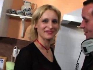 Busty girl gets fucked in the kitchen  Telsev