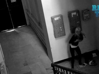 Babe Gets Caught Changing In Stairwell